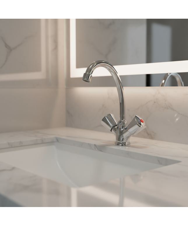 Solid Dual Handle Sink Mixer A