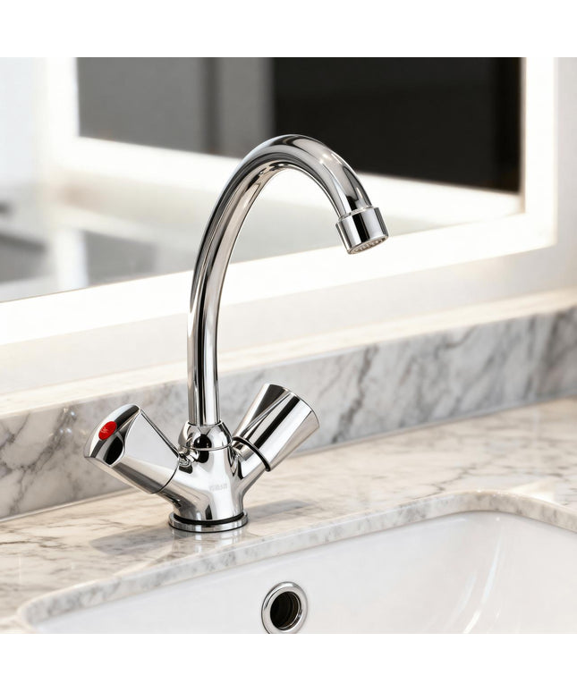 Silver Star Dual Handle Sink Mixer