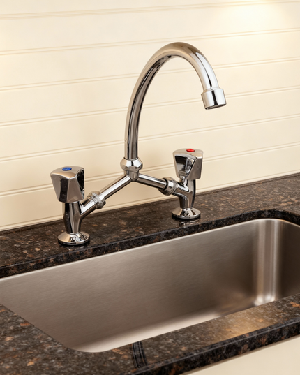 Silver Star Lavamano Dual Handle Sink Mixer