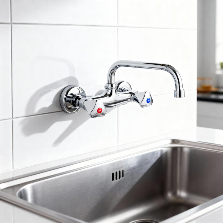 Silver Star Dual Handle Wall Mixer