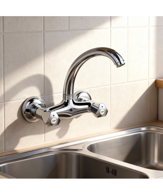 Solid Dual Handle Wall Mixer