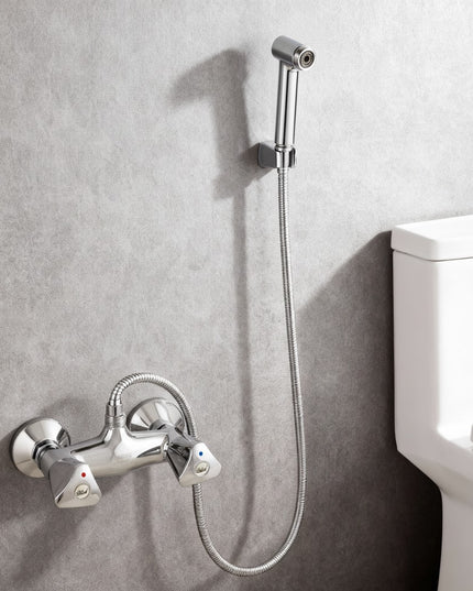 Solid Dual Handle Hose Wall Mixer