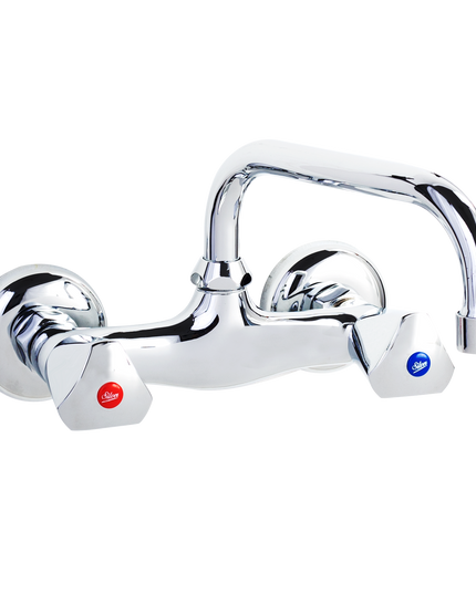 Silver Star Dual Handle Wall Mixer